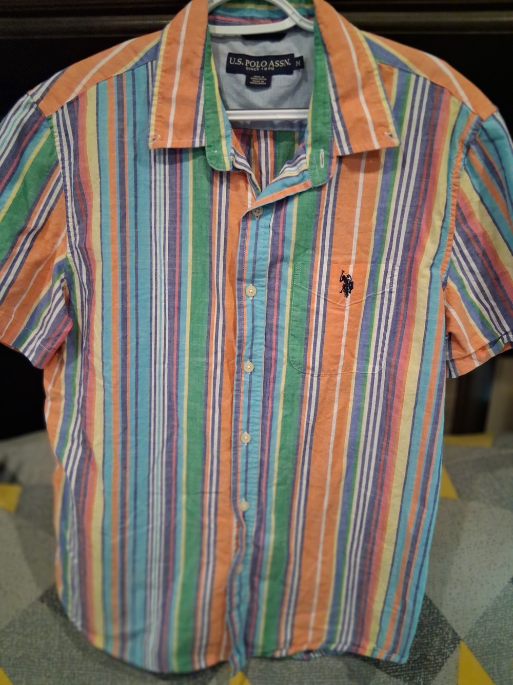 U.S. Polo Assn. Men's Multicolor Striped Short-Sleeve Shirt